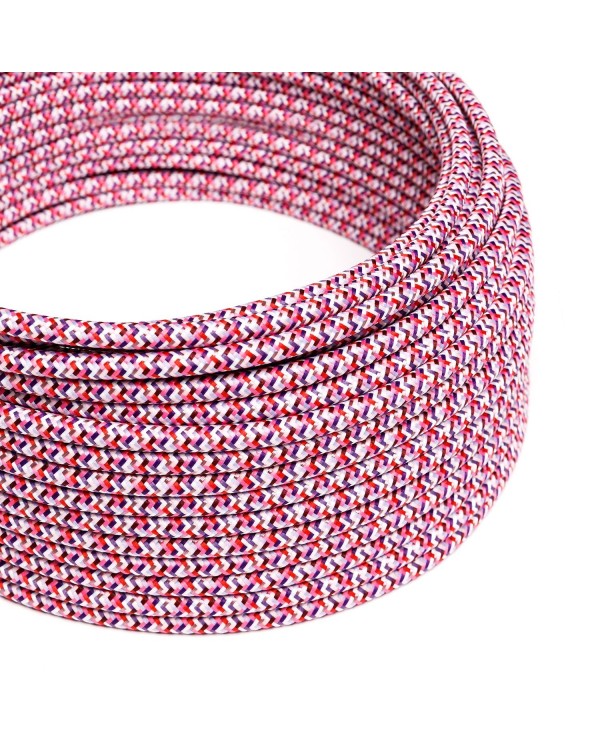 Pixel Pink covered Round electric cable 3x18 AWG - RX00