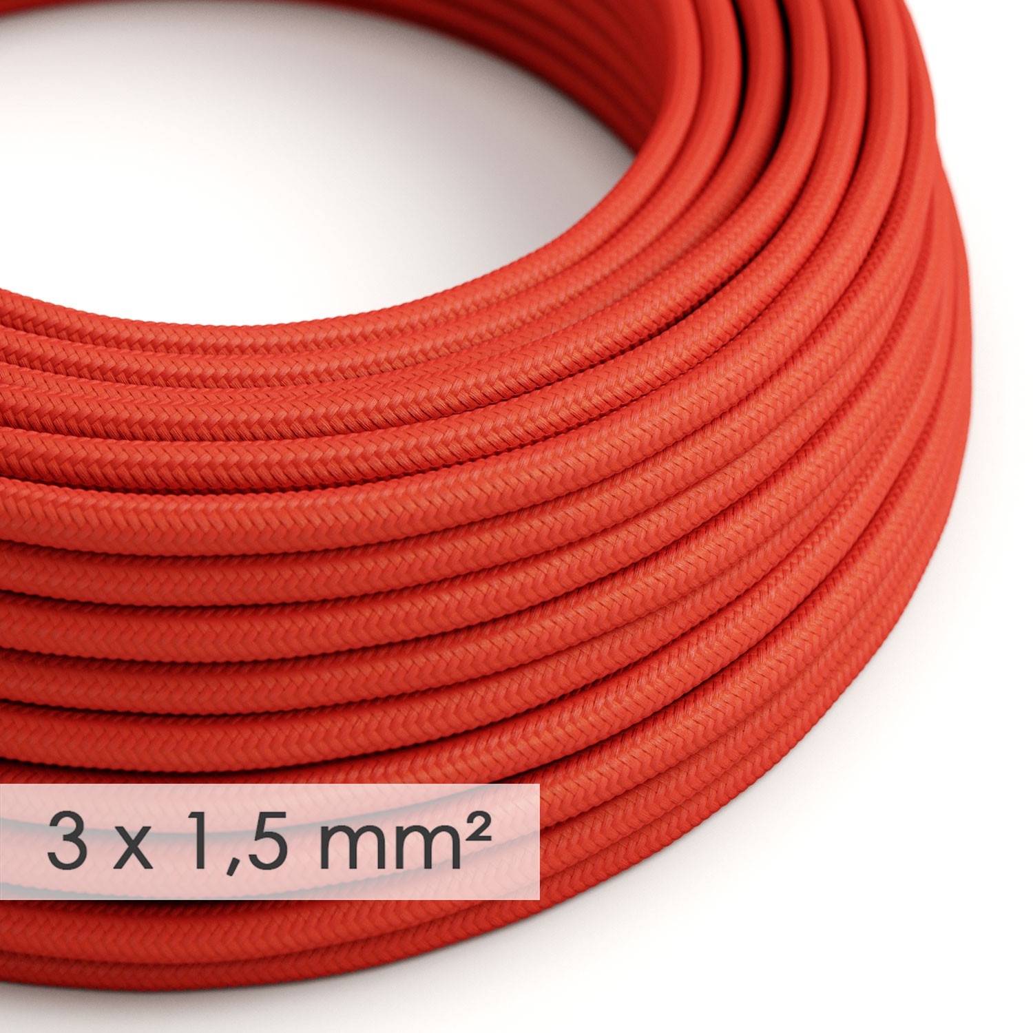 Extension Cord - Round Red Rayon RM09 - 15/3 AWG