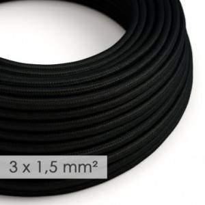 Extension Cord - Round Black Rayon RM04 - 15/3 AWG
