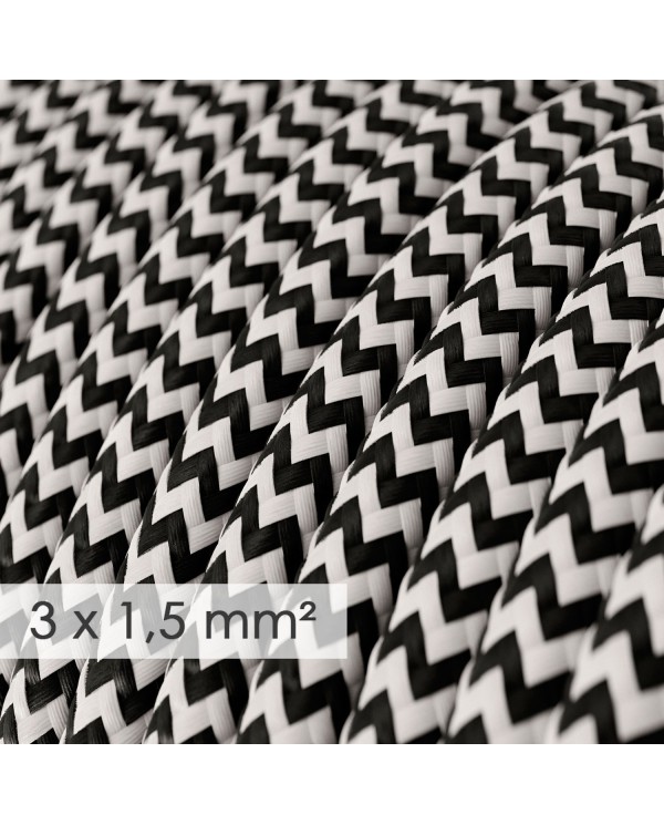 Extension Cord - Round Chevron Black Rayon RZ04 - 15/3 AWG
