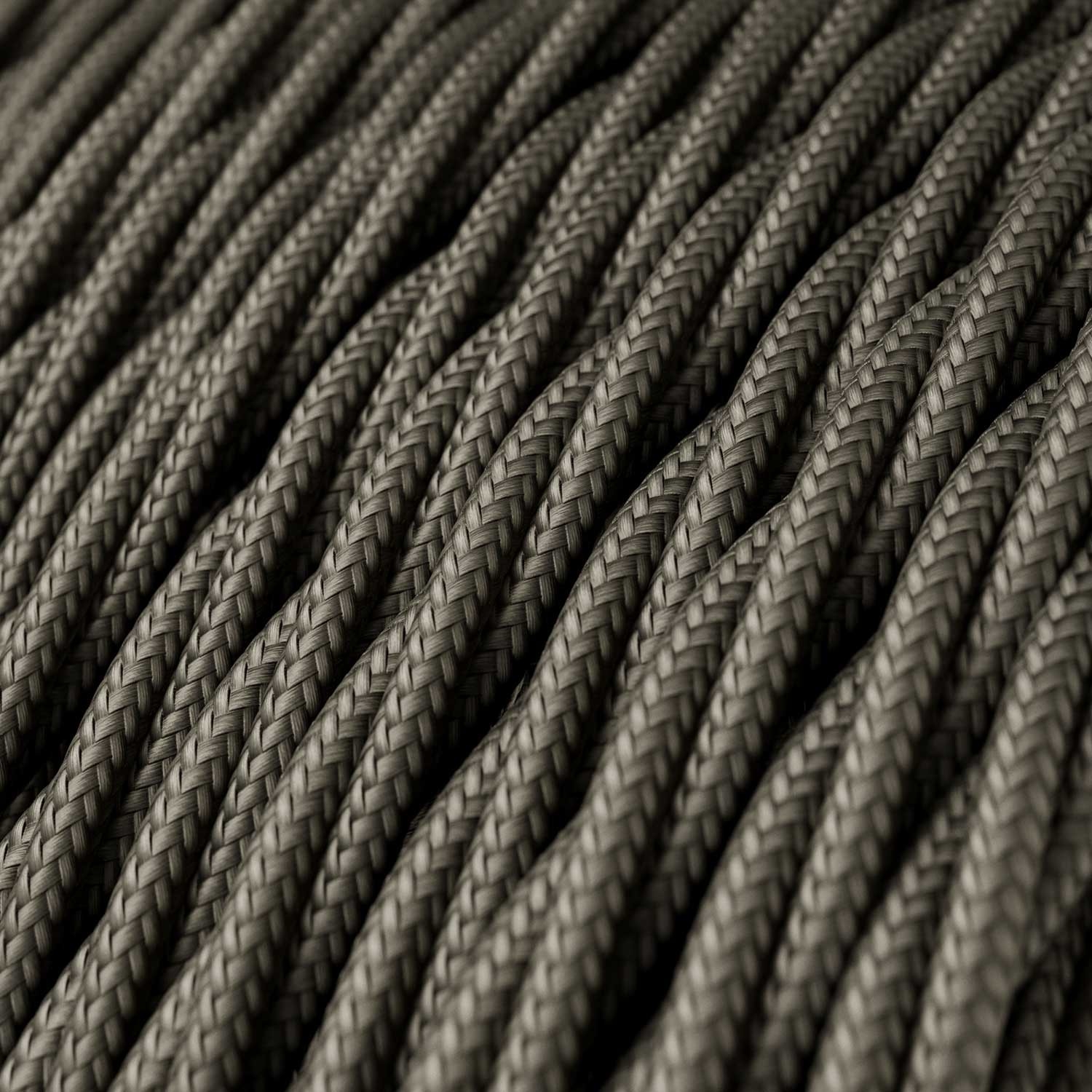 Dark Gray Rayon covered Twisted electric cable 2x18 AWG - TM26