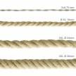 XL Rope electrical wire 18/3 AWG wire inside. Rough Jute Fabric covering. 16mm.