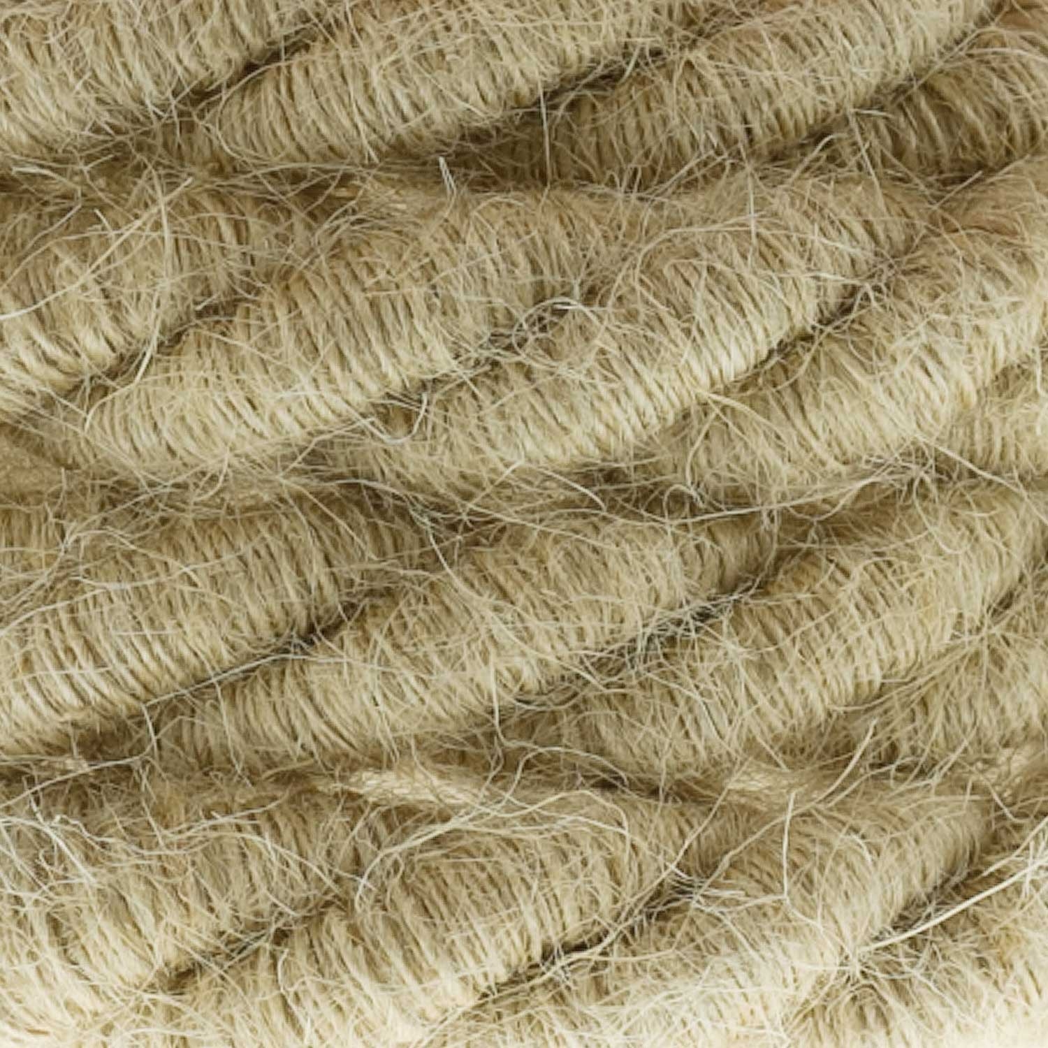XL Rope electrical wire 18/3 AWG wire inside. Rough Jute Fabric covering. 16mm.