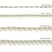 XL Rope electrical wire 18/3 AWG wire inside. Raw Cotton Fabric. 16mm.