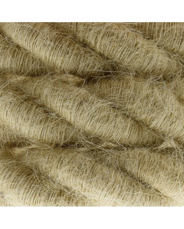 2XL Rope electrical wire 18/3 AWG wire inside. Rough Jute Fabric. 24mm.