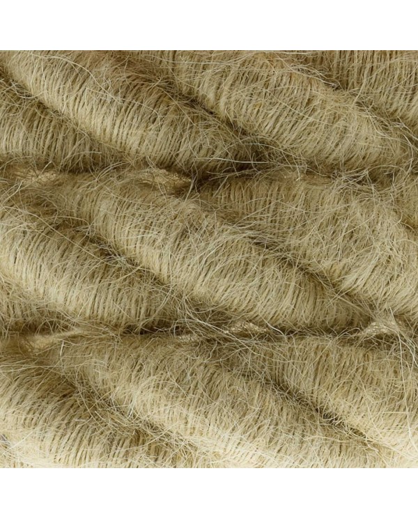 2XL Rope electrical wire 18/3 AWG wire inside. Rough Jute Fabric. 24mm.