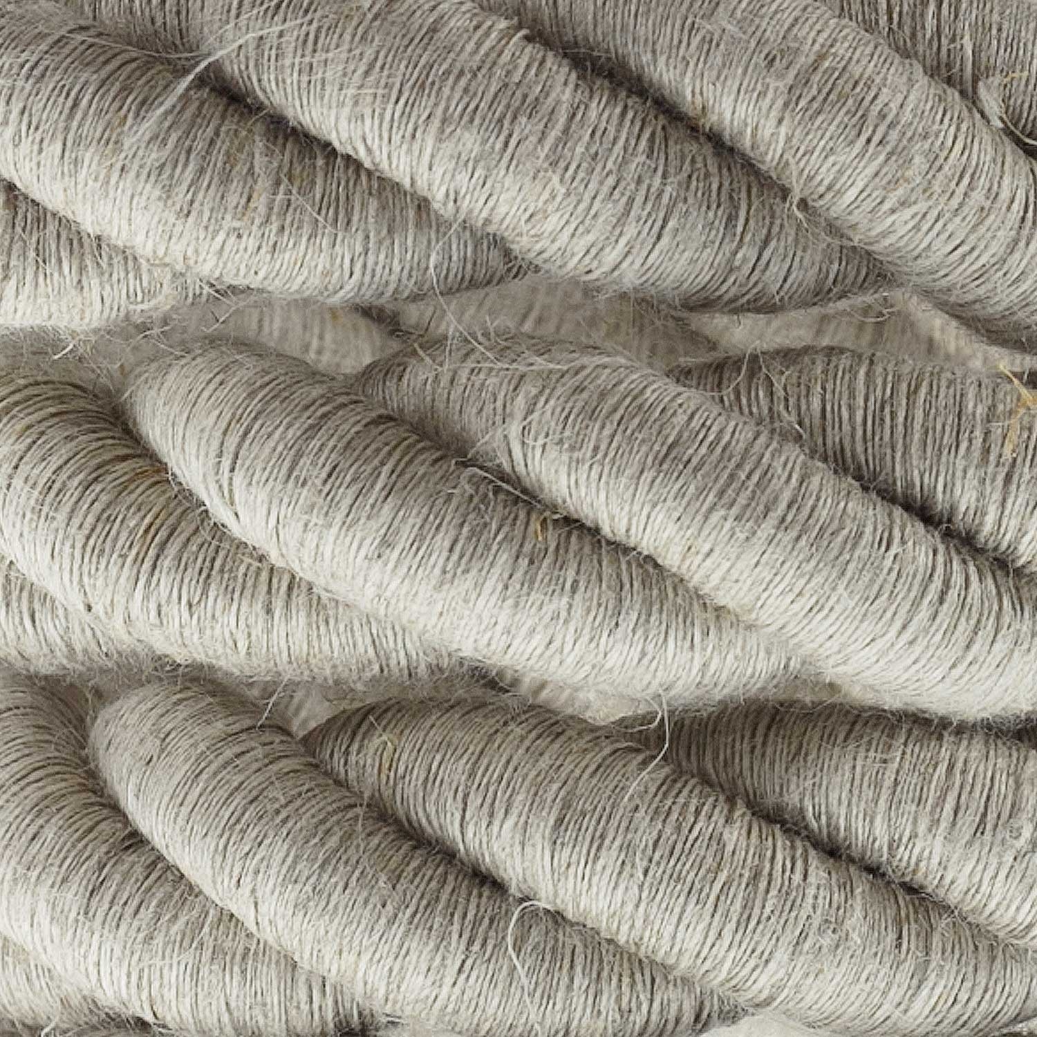 2XL Rope electrical wire 18/3 AWG wire inside. Natural Linen Fabric. 24mm.