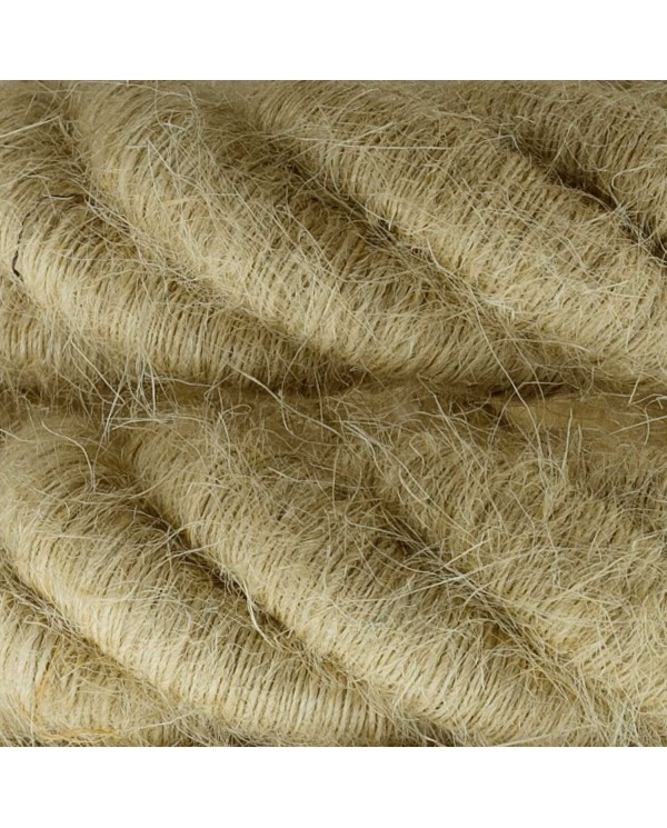 3XL Rope electrical wire 18/3 AWG wire inside. Rough Jute Fabric. 30mm.