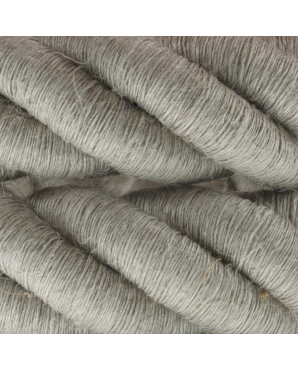 3XL Rope electrical wire 18/3 AWG wire inside. Natural Linen Fabric. 30mm.