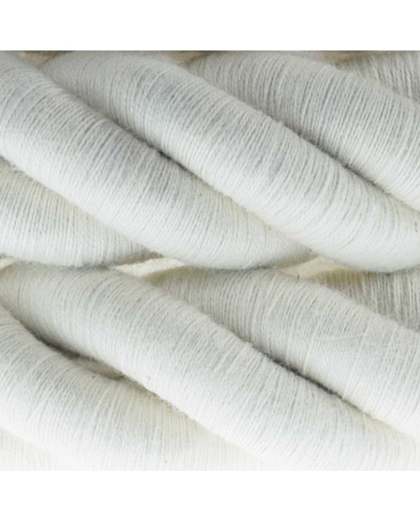 3XL Rope electrical wire 18/3 AWG wire inside. Raw Cotton Fabric. 30mm.