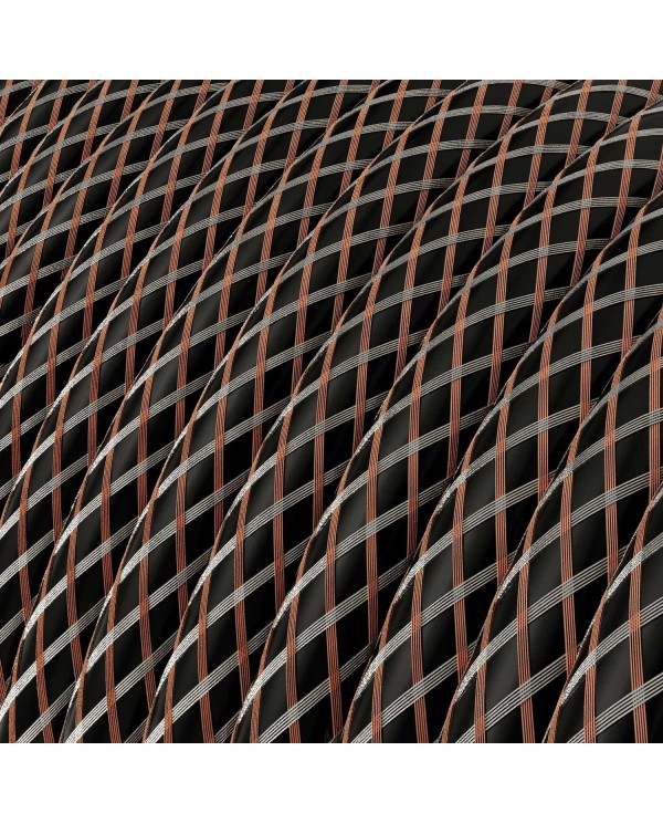 Copper Houndstooth covered Round electric cable - RR03
