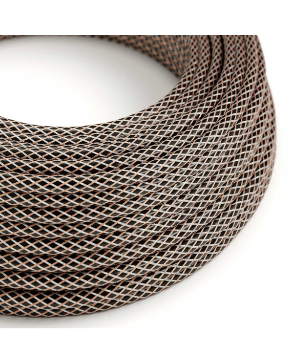 Copper Houndstooth covered Round electric cable - RR03