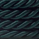 XL Rope electrical wire 18/3 AWG wire inside. Shiny Dark Green Fabric. 16mm.