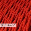 Extension Cord - Twisted Red Rayon TM09 - 15/3 AWG