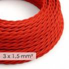 Extension Cord - Twisted Red Rayon TM09 - 15/3 AWG
