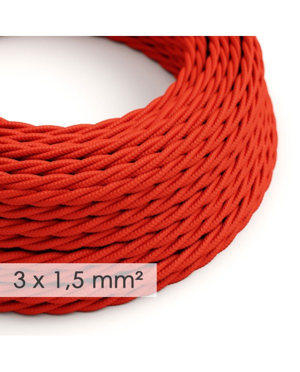 Extension Cord - Twisted Red Rayon TM09 - 15/3 AWG