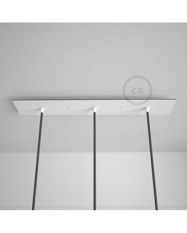 Rectangular 23.60x4.70" XXL Ceiling Rose with 3 holes + Accessories