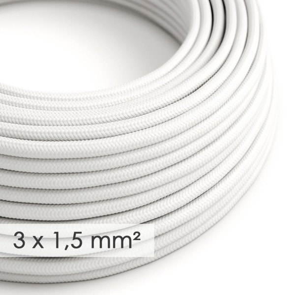 Extension Cord - Round White Rayon RM01 - 15/3 AWG