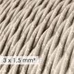 Extension Cord - Twisted Natural Linen TN01 - 15/3 AWG