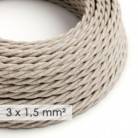 Extension Cord - Twisted Natural Linen TN01 - 15/3 AWG