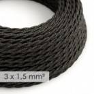 Extension Cord - Twisted Charcoal Linen TN03 - 15/3 AWG