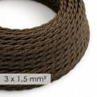 Extension Cord - Twisted Brown Linen TN04 - 15/3 AWG