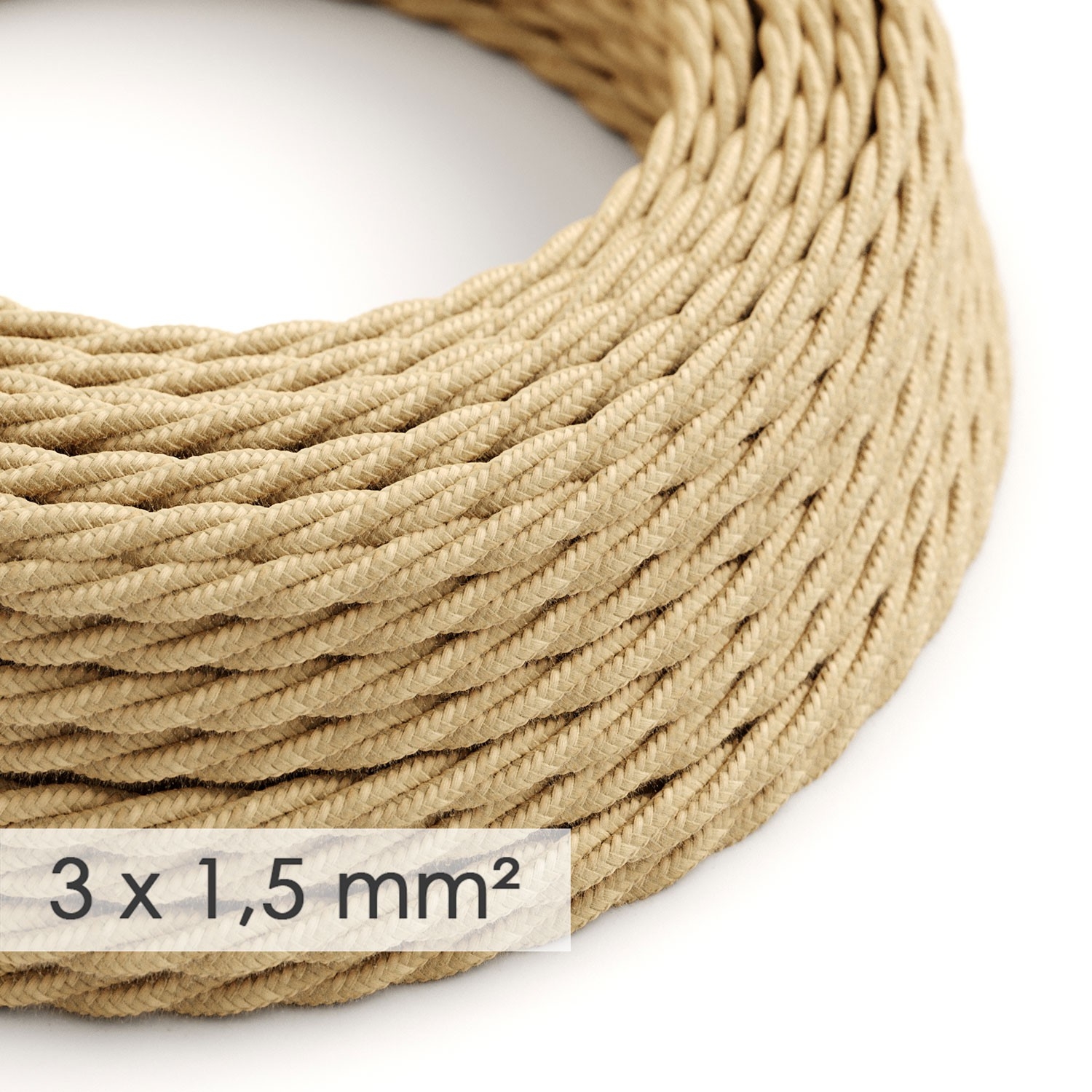 Extension Cord - Twisted Jute TN06 - 15/3 AWG