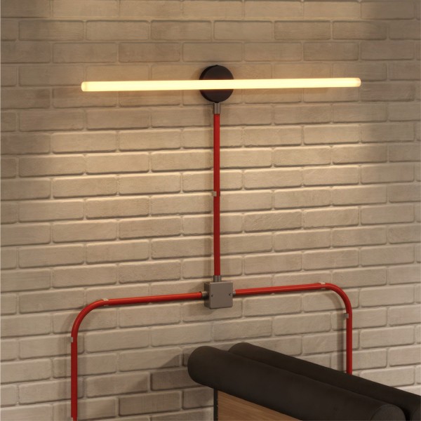 Creative-Tube flexible conduit, Red Rayon (RM09) fabric covering, 20 mm diameter