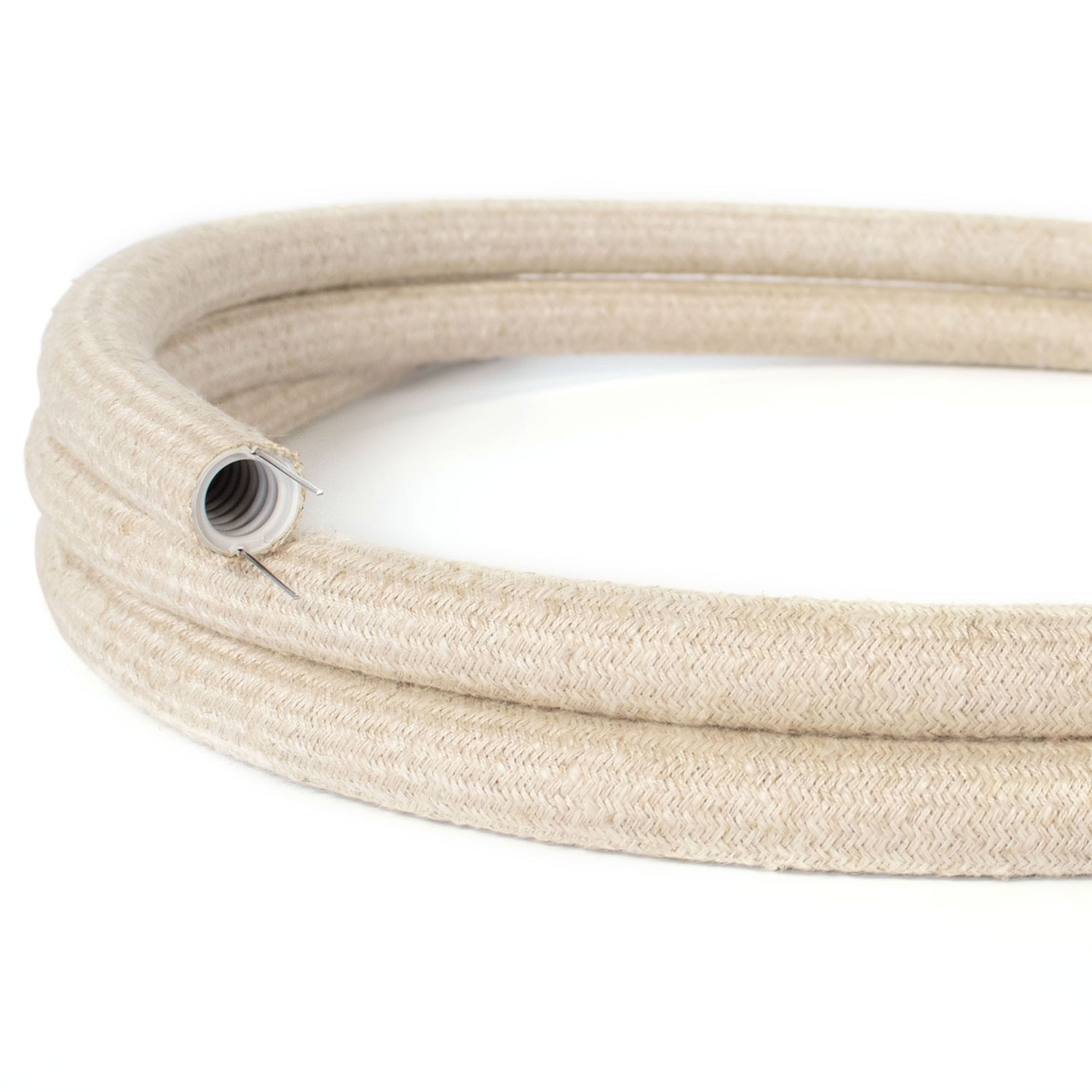 Creative-Tube flexible conduit, Neutral Natural Linen (RN01) fabric covering, 20 mm diameter
