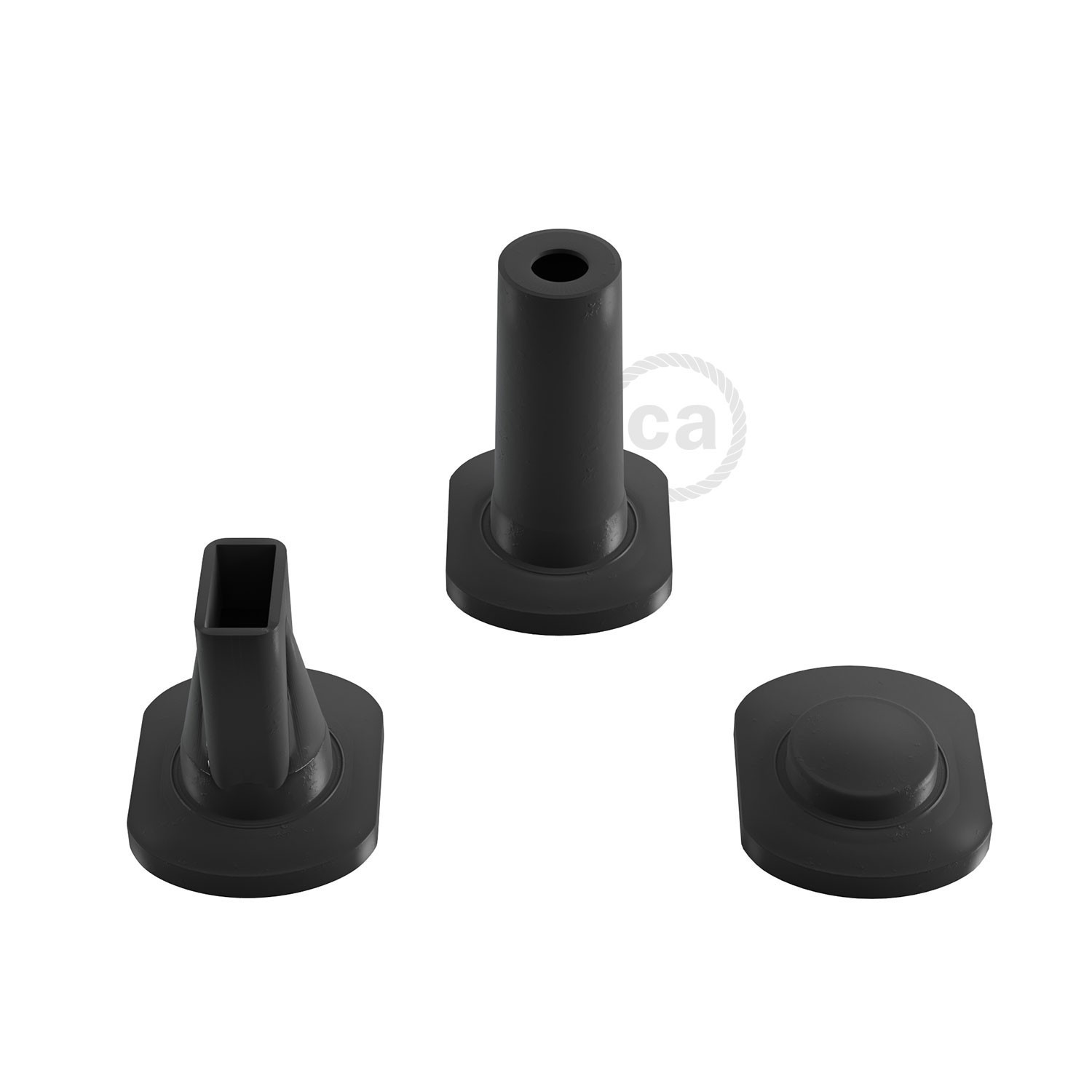 Junction box for string lights with adaptors for round and flat cables