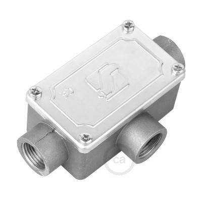 Three-outlet, T-shaped Junction box for Creative-Tube, aluminium case