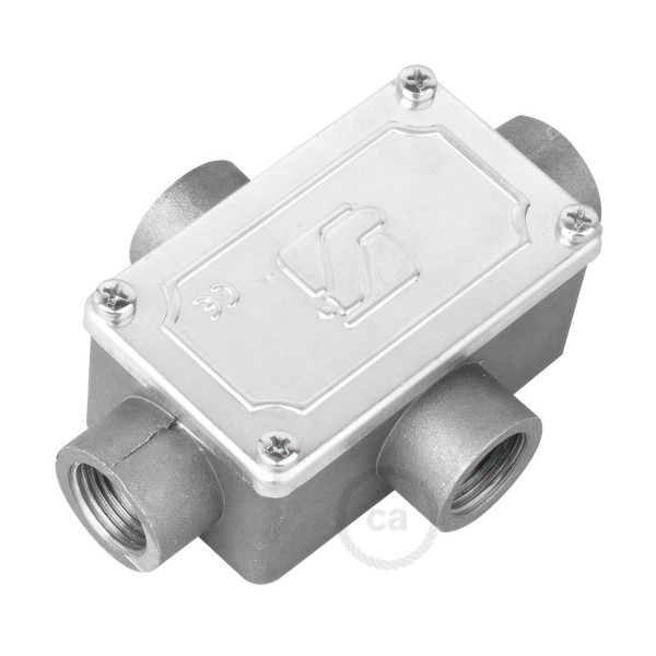 Four-outlet, X-shaped Junction box for Creative-Tube, aluminium case