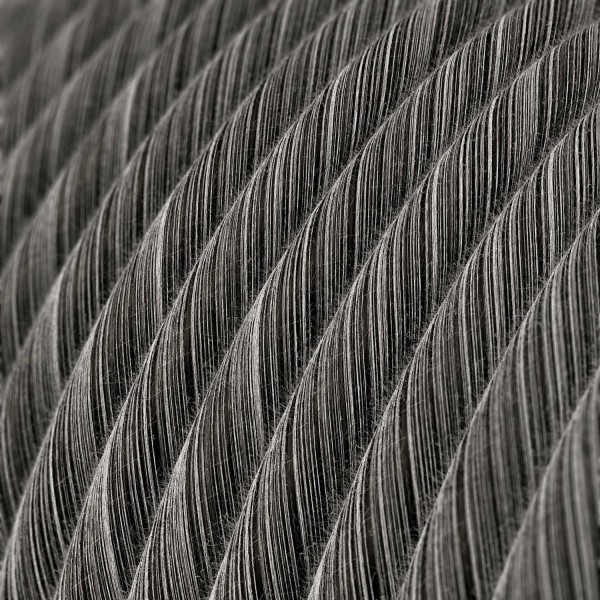 Round Electric Vertigo Cable covered by Black Mélange Cotton ERC37