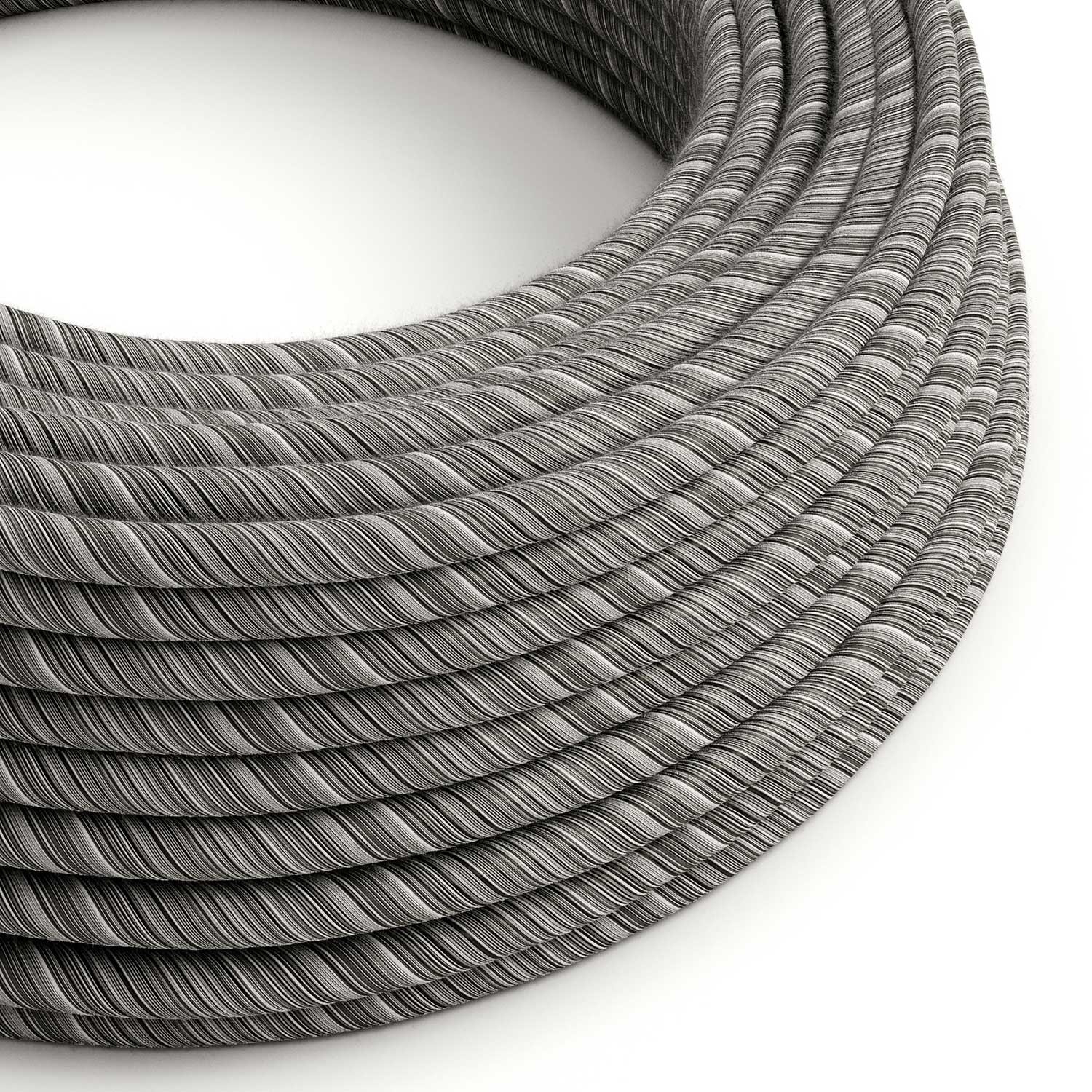 Round Electric Vertigo Cable covered by Black Mélange Cotton ERC37