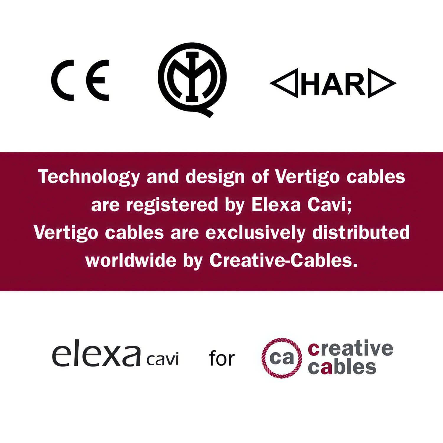 Round Electric Vertigo HD Cable covered by Graphite and Black Thin Stripes fabric ERM38