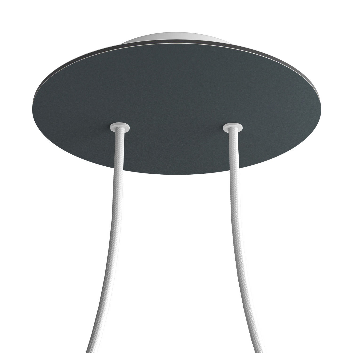 2 Holes - LARGE Round Ceiling Canopy Kit - Rose One System - Anthracite