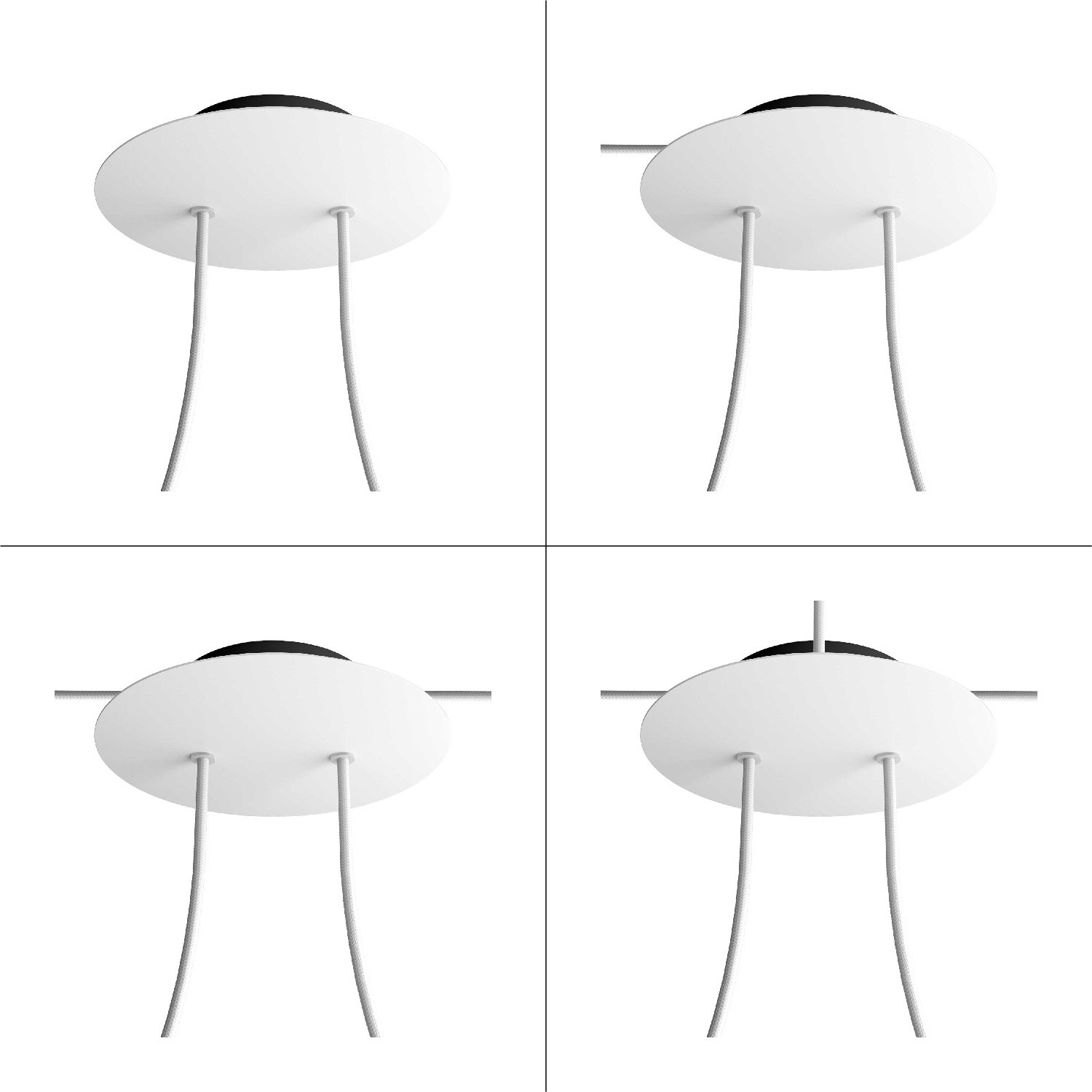 2 Holes - LARGE Round Ceiling Canopy Kit - Rose One System