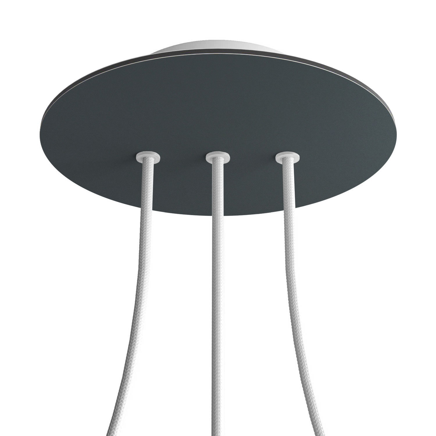 3 In-line Holes - LARGE Round Ceiling Canopy Kit - Rose One System - Anthracite