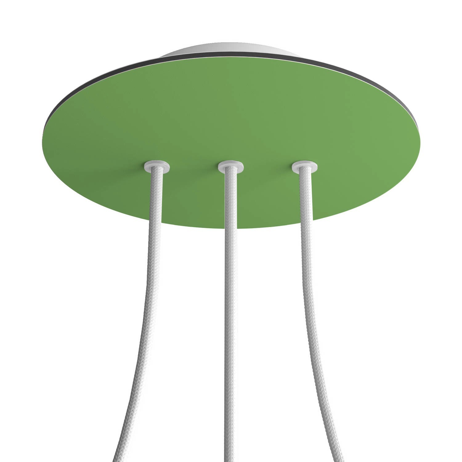 3 In-line Holes - LARGE Round Ceiling Canopy Kit - Rose One System - Soft Green