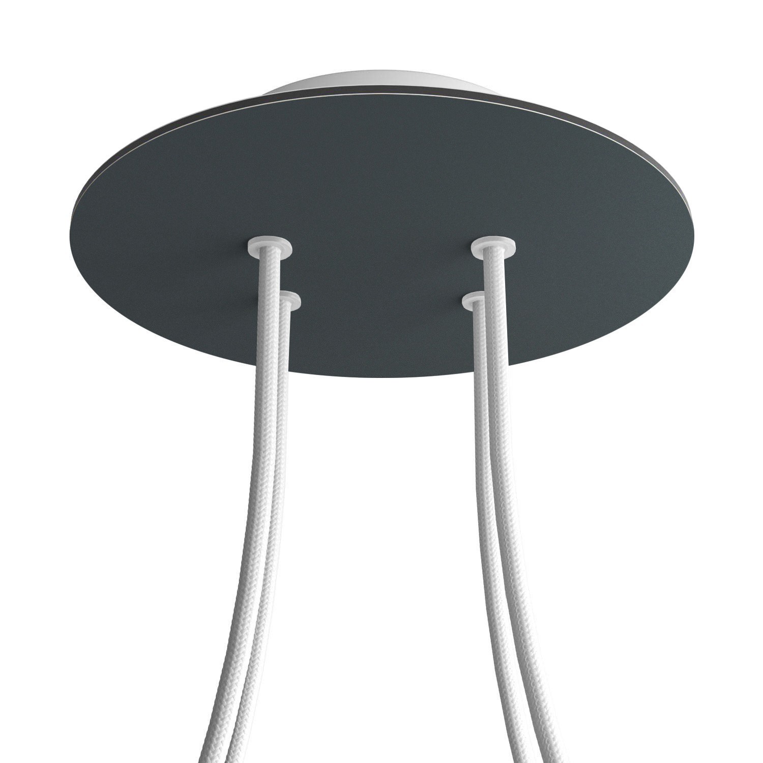 4 Holes - LARGE Round Ceiling Canopy Kit - Rose One System - Anthracite