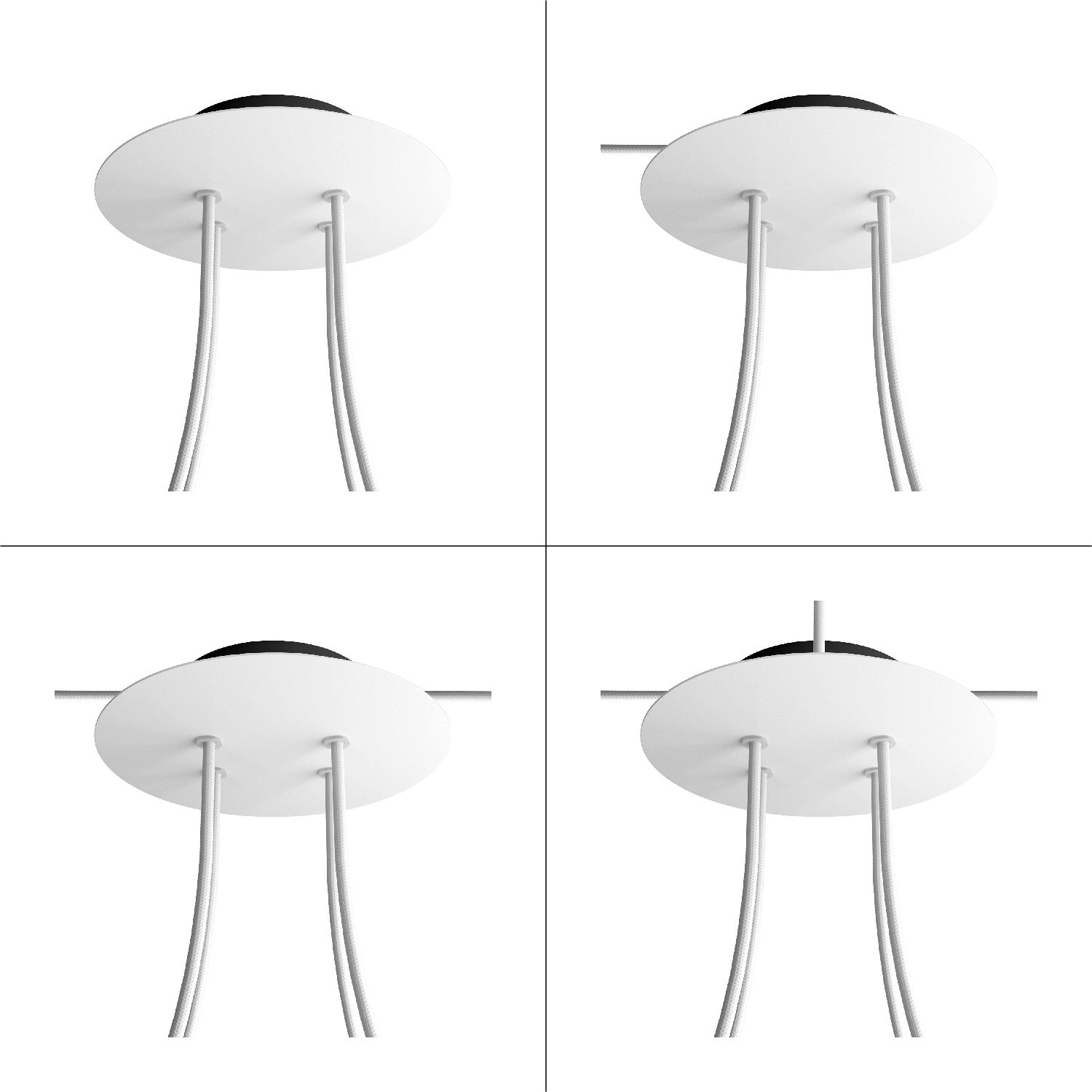 4 Holes - LARGE Round Ceiling Canopy Kit - Rose One System