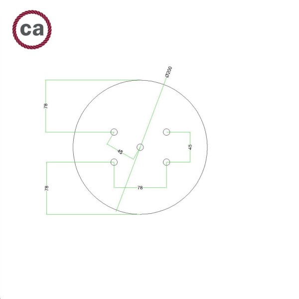 5 Holes - LARGE Round Ceiling Canopy Kit - Rose One System