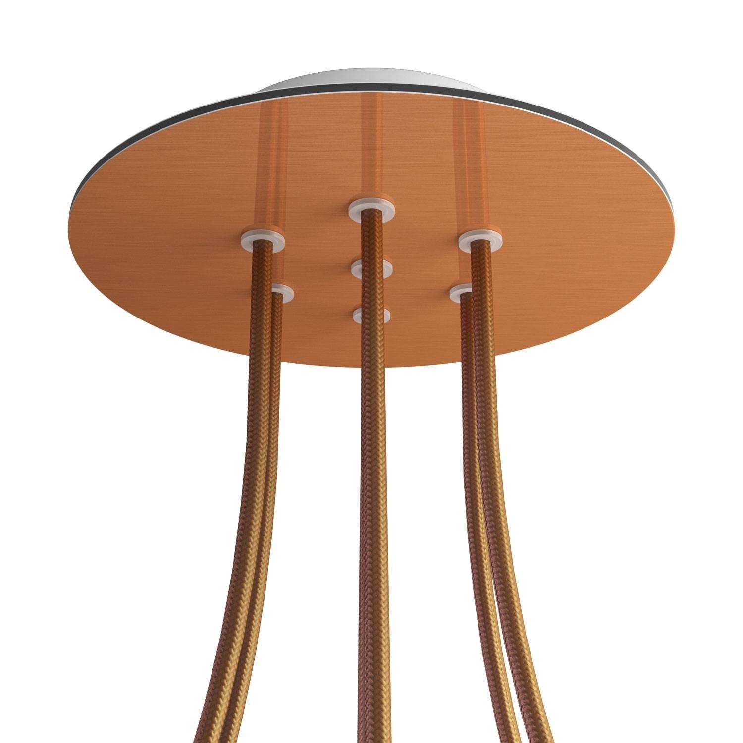 7 Holes - LARGE Round Ceiling Canopy Kit - Rose One System - Satin Copper Dibond