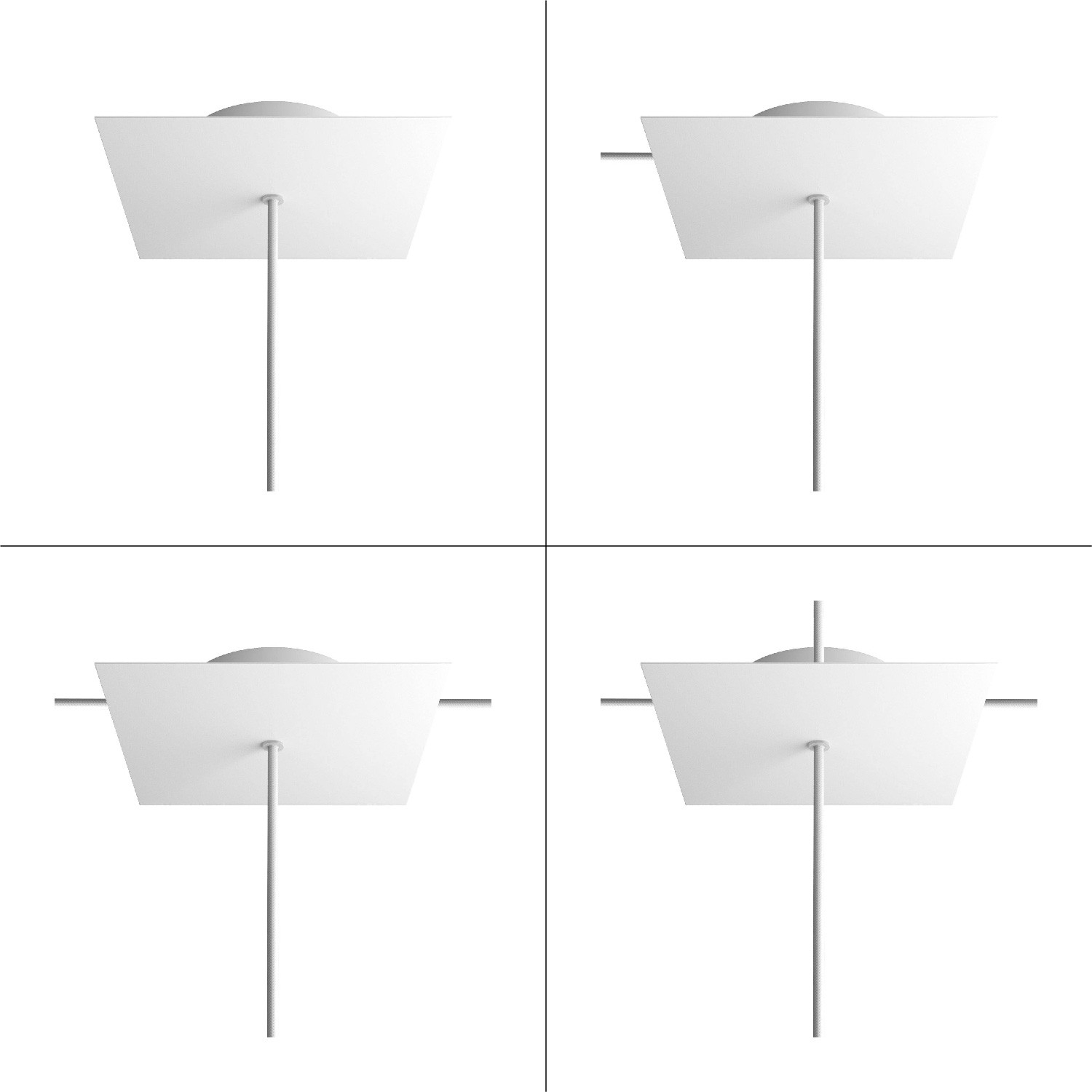 1 Hole - LARGE Square Ceiling Canopy Kit - Rose One System