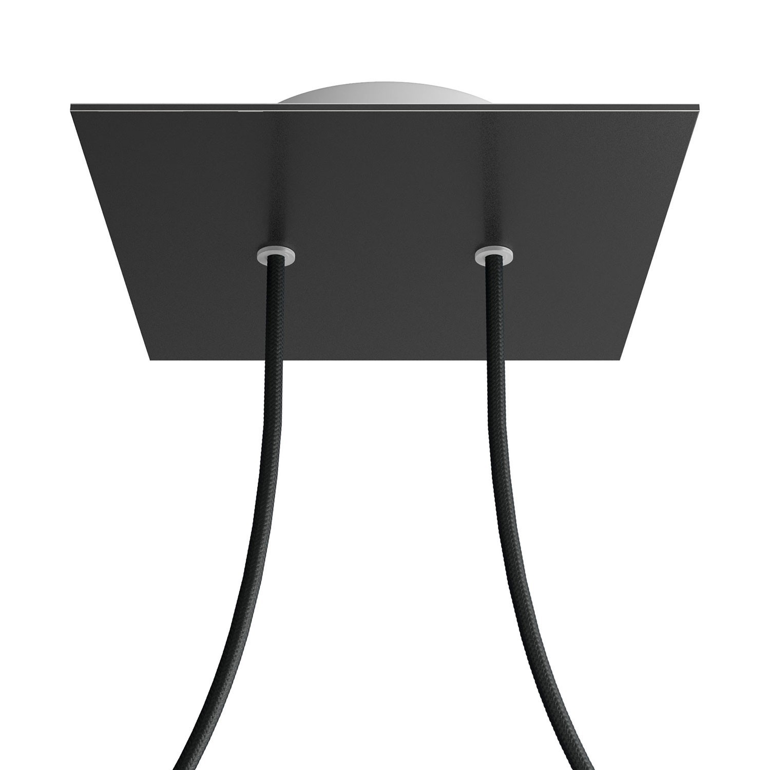 2 Holes - LARGE Square Ceiling Canopy Kit - Rose One System - Matt Black