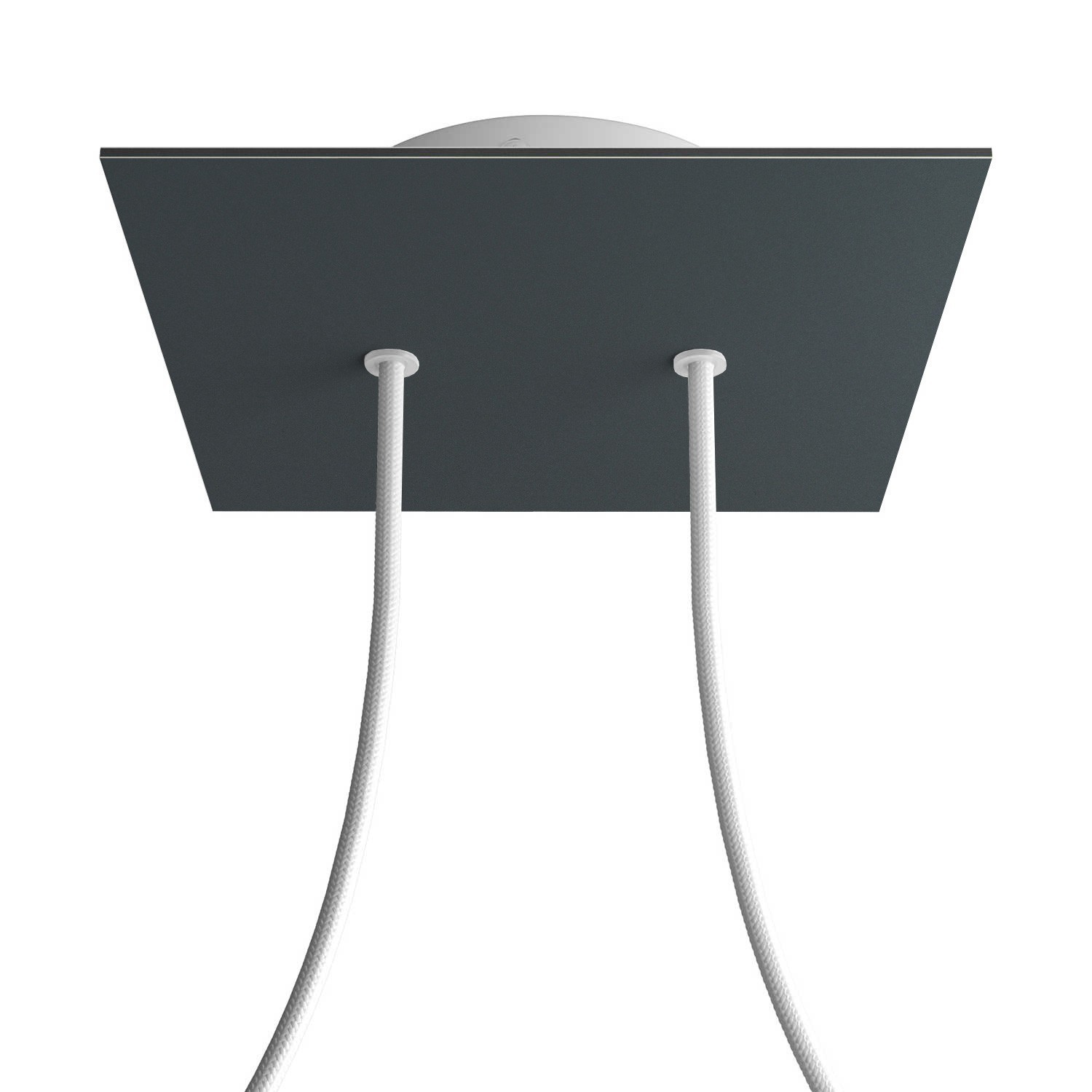 2 Holes - LARGE Square Ceiling Canopy Kit - Rose One System - Anthracite