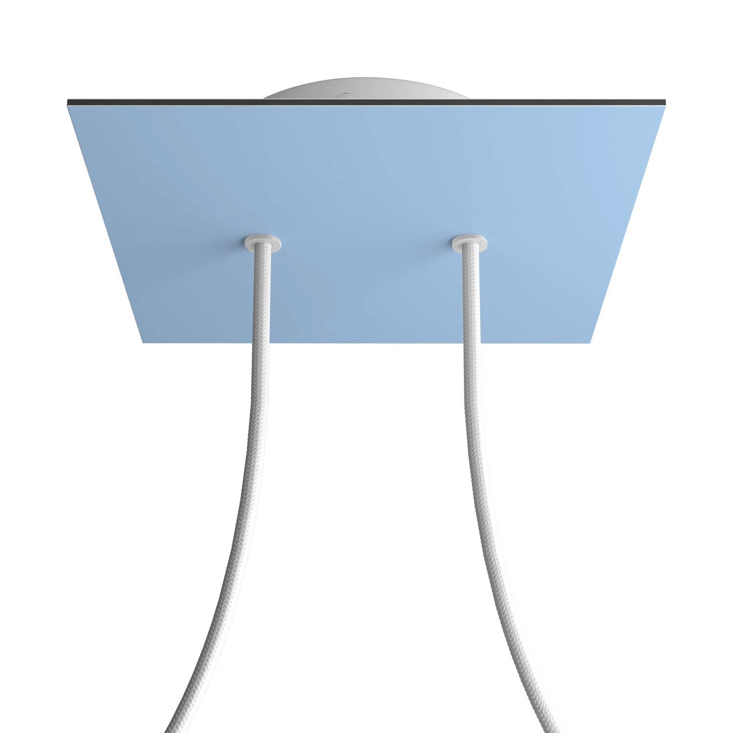 2 Holes - LARGE Square Ceiling Canopy Kit - Rose One System - Soft blue