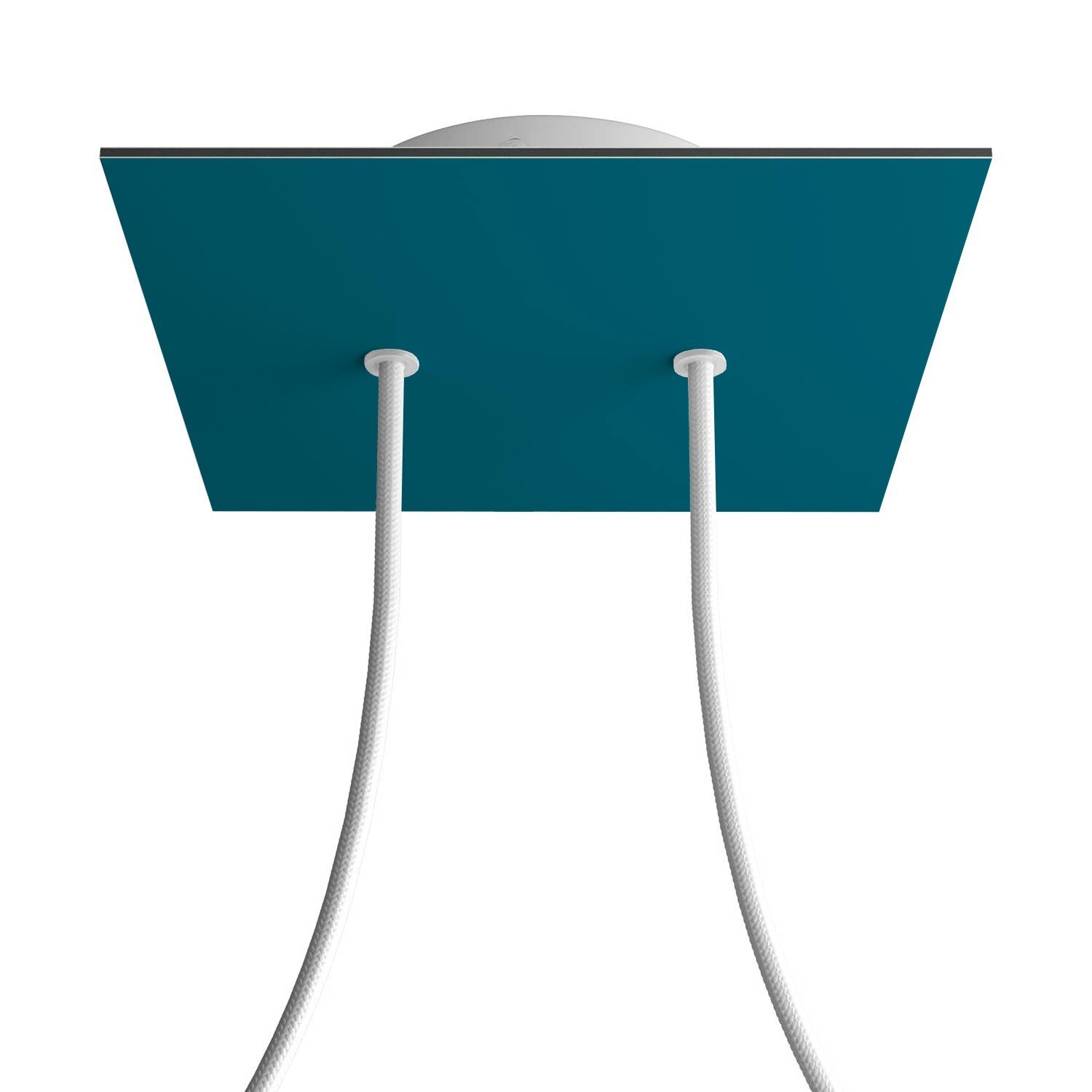 2 Holes - LARGE Square Ceiling Canopy Kit - Rose One System - Petrol