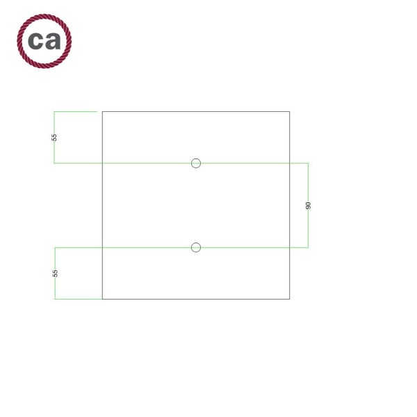 2 Holes - LARGE Square Ceiling Canopy Kit - Rose One System
