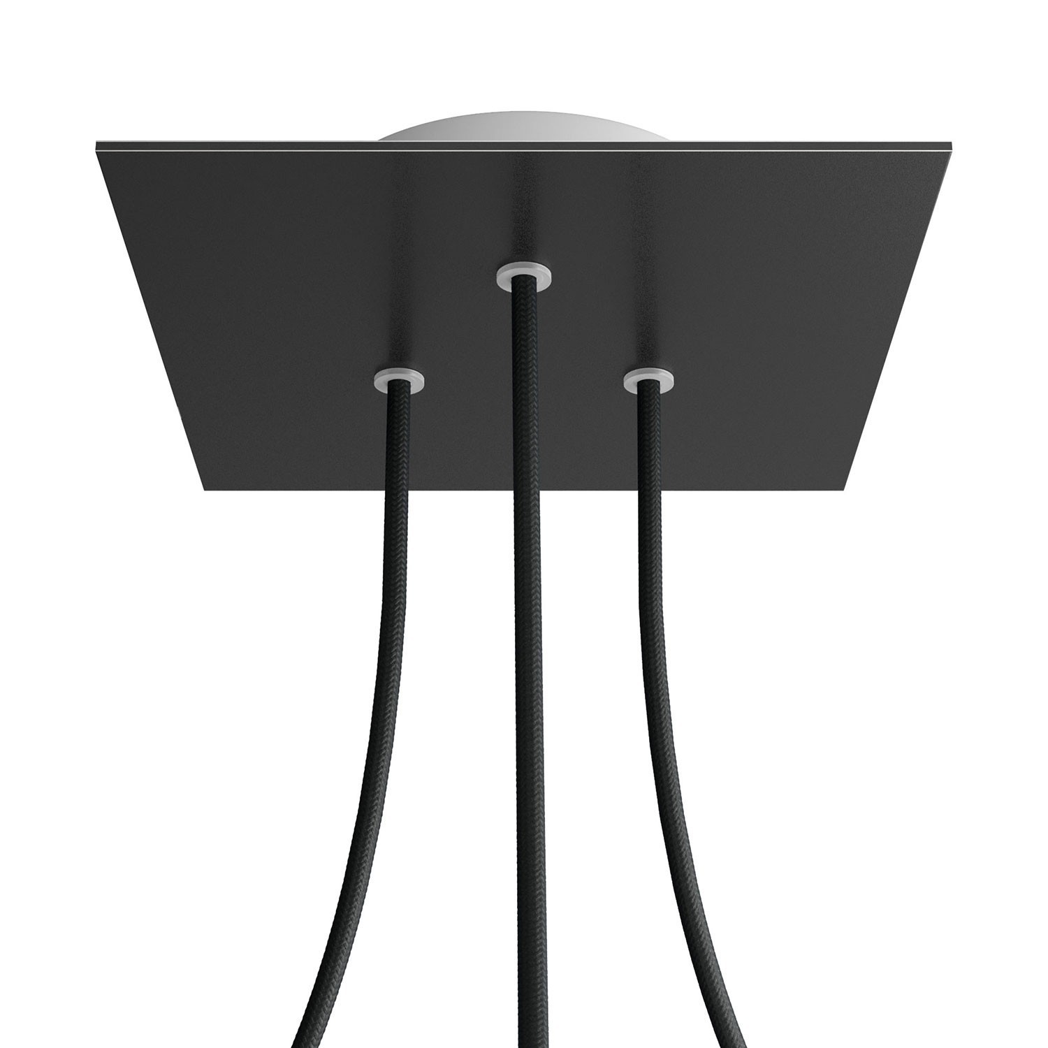 3 Holes - LARGE Square Ceiling Canopy Kit - Rose One System - Matt Black